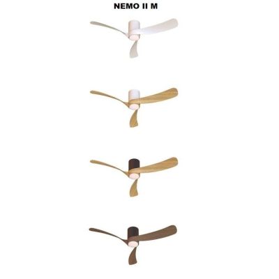 NEMO II VENTILATORE A 3 PALE D122 CM LED 19W LUCE DIMMERABILE 4 COLORI TELECOMANDO INCLUSO