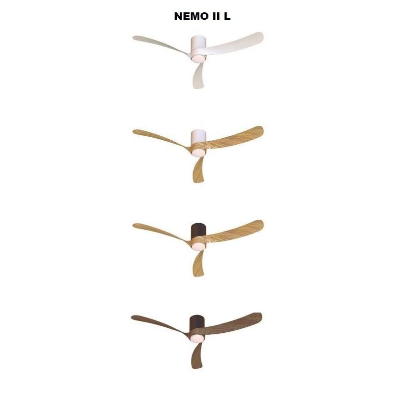 NEMO II VENTILATORE A 3 PALE D132 CM LED 19W LUCE DIMMERABILE 4 COLORI TELECOMANDO INCLUSO
