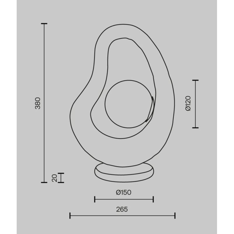 OPUS LUMETTO DA TAVOLO GRIGIO O BIANCO IN POLIRESINA POROSA LAMPADINA ATTACCO G9 DESIGN MODERNO
