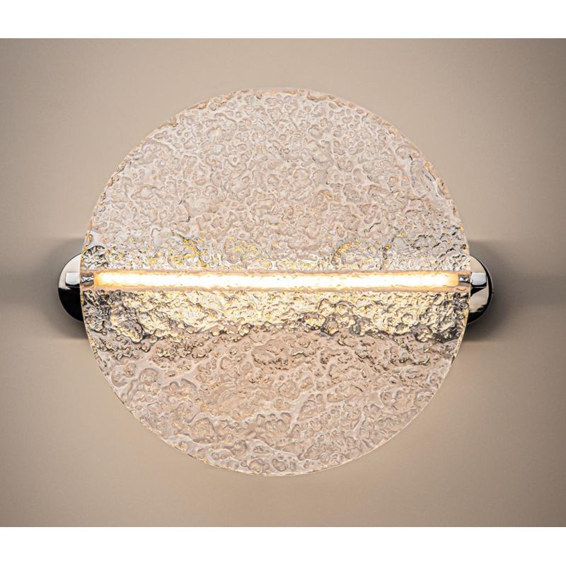 MANGATA APPLIQUE IN VETRO CON BASE CROMATA LED 7W LUCE 3000K D35CM DESIGN MODERNO