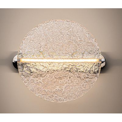 MANGATA APPLIQUE IN VETRO CON BASE CROMATA LED 7W LUCE 3000K D35CM DESIGN MODERNO