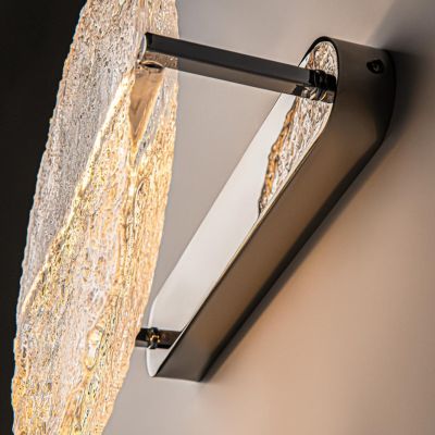 MANGATA APPLIQUE IN VETRO CON BASE CROMATA LED 7W LUCE 3000K D35CM DESIGN MODERNO