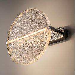 MANGATA APPLIQUE IN VETRO CON BASE CROMATA LED 7W LUCE 3000K D35CM DESIGN MODERNO
