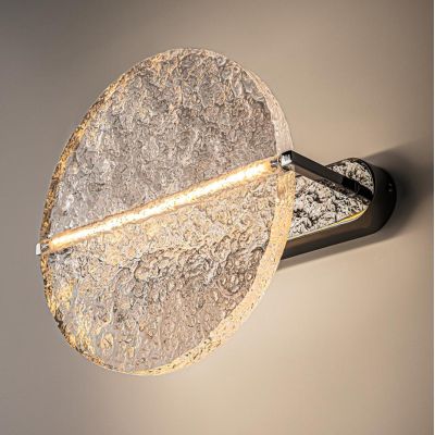 MANGATA APPLIQUE IN VETRO CON BASE CROMATA LED 7W LUCE 3000K D35CM DESIGN MODERNO