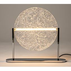 MANGATA LAMPADA DA TAVOLO IN VETRO CON BASE CROMATA LED 7W LUCE 3000K DIMMERABILE DESIGN MODERNO 2