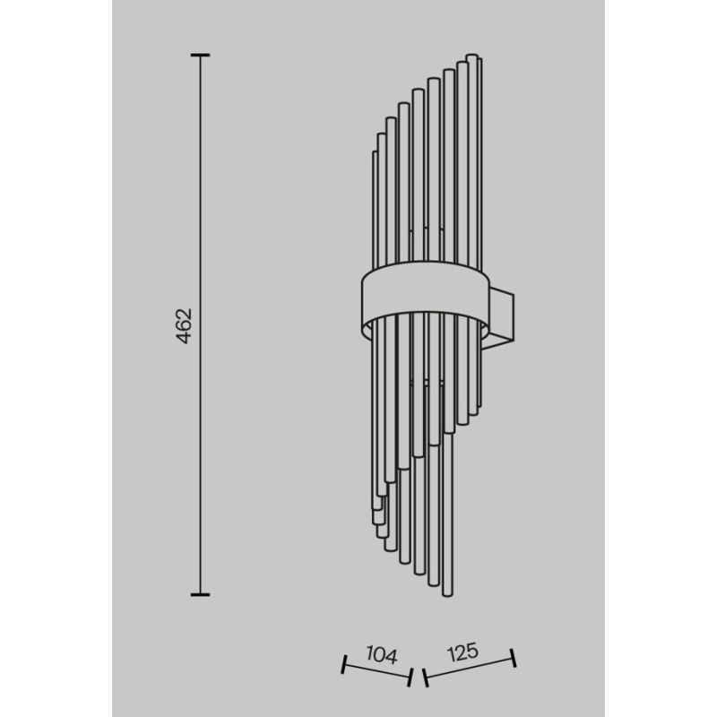 FRAME APPLIQUE CLASSICA IN VETRO TRASPARENTE RIGATO E METALLO ORO LAMPADINE ATTACCO E14