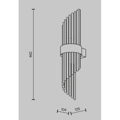 FRAME APPLIQUE CLASSICA IN VETRO TRASPARENTE RIGATO E METALLO ORO LAMPADINE ATTACCO E14