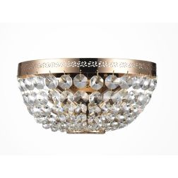 OTTILIA APPLIQUE IN CRISTALLO E METALLO ORO RAFFINATA ED ELEGANTE LAMPADINE ATTACCO E14 STILE CLASSICO
