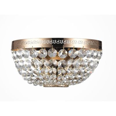 OTTILIA APPLIQUE IN CRISTALLO E METALLO ORO RAFFINATA ED ELEGANTE LAMPADINE ATTACCO E14 STILE CLASSICO