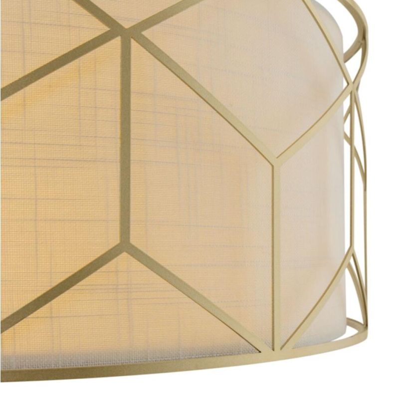 MESSINA SOSPENSIONE IN METALLO ORO CON DIFFUSORE IN TESSUTO DI LINO D43 CM LAMPADINE ATTACCO E27