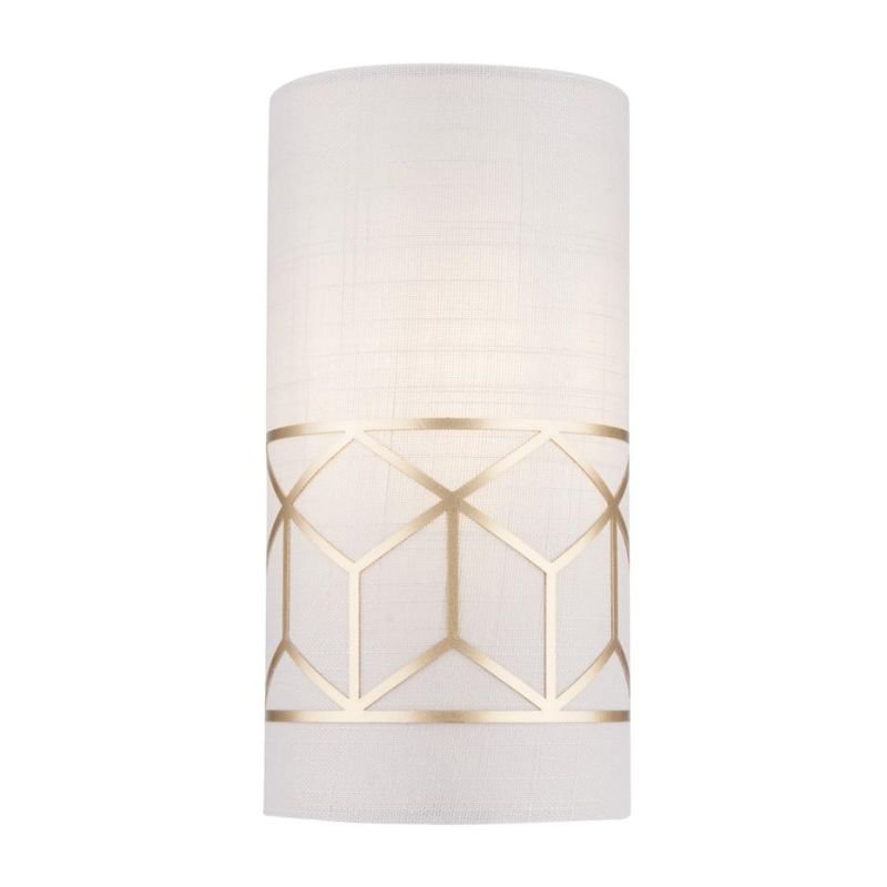 MESSINA PICCOLA APPLIQUE IN TESSUTO DI LINO CON DETTAGLI IN METALLO ORO ALTEZZA 24 CM LAMPADINA ATTACCO E14