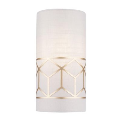 MESSINA PICCOLA APPLIQUE IN TESSUTO DI LINO CON DETTAGLI IN METALLO ORO ALTEZZA 24 CM LAMPADINA ATTACCO E14