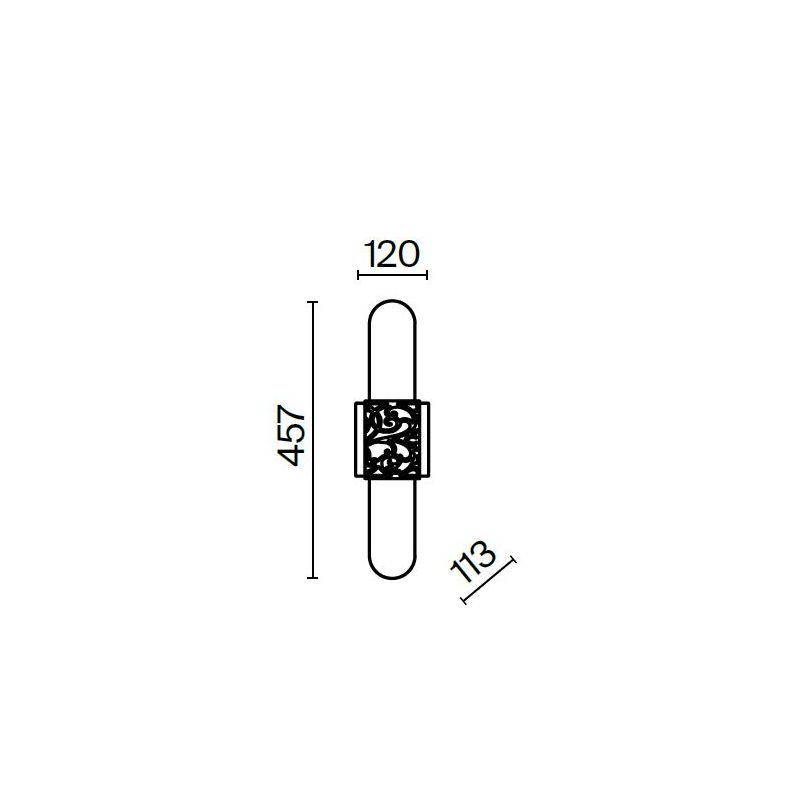 VENERA APPLIQUE IN VETRO BIANCO CON ORNAMENTO IN METALLO OTTONE ALTEZZA 45 CM LAMPADINE ATTACCO E14