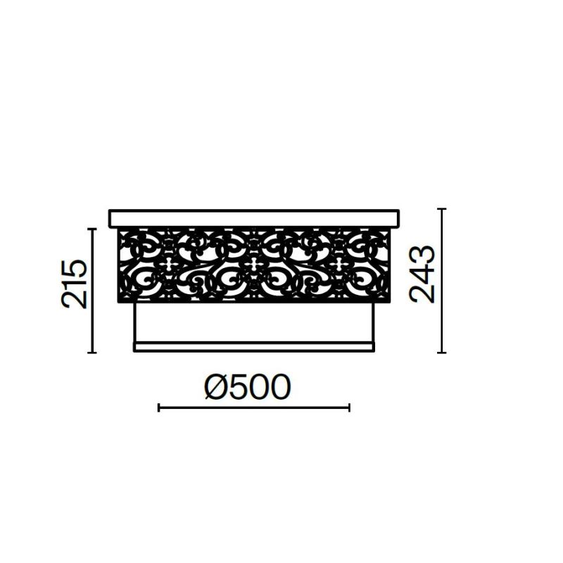 VENERA PLAFONIERA IN TESSUTO DI LINO CON ORNAMENTO IN METALLO FINITURA OTTONE D50 CM LAMPADINE ATTACCO E27