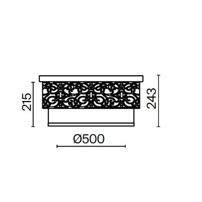 VENERA PLAFONIERA IN TESSUTO DI LINO CON ORNAMENTO IN METALLO FINITURA OTTONE D50 CM LAMPADINE ATTACCO E27