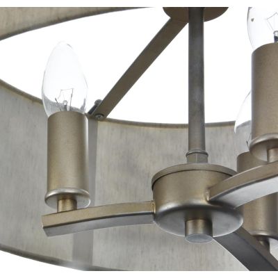 VENERA SOSPENSIONE IN METALLO FINITURA OTTONE CON PARALUME IN TESSUTO DI LINO D46 CM LAMPADINE ATTACCO E14