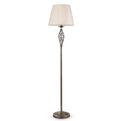 GRACE PIANTANA IN METALLO BIANCO ANTICATO O BRONZO CON PARALUME IN TESSUTO PLISSE BIANCO O AVORIO H165 CM