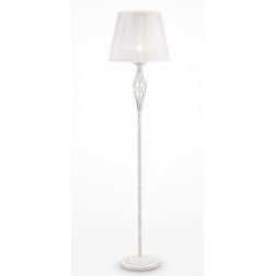 GRACE PIANTANA IN METALLO BIANCO ANTICATO O BRONZO CON PARALUME IN TESSUTO PLISSE BIANCO O AVORIO H165 CM 2
