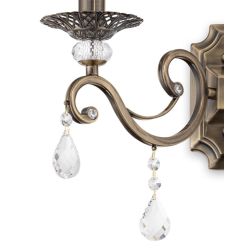 GRACE APPLIQUE 2 LUCI IN METALLO FINITURA BRONZO STILE CLASSICO CON LAMPADINE A VISTRA ATTACCO E14 2