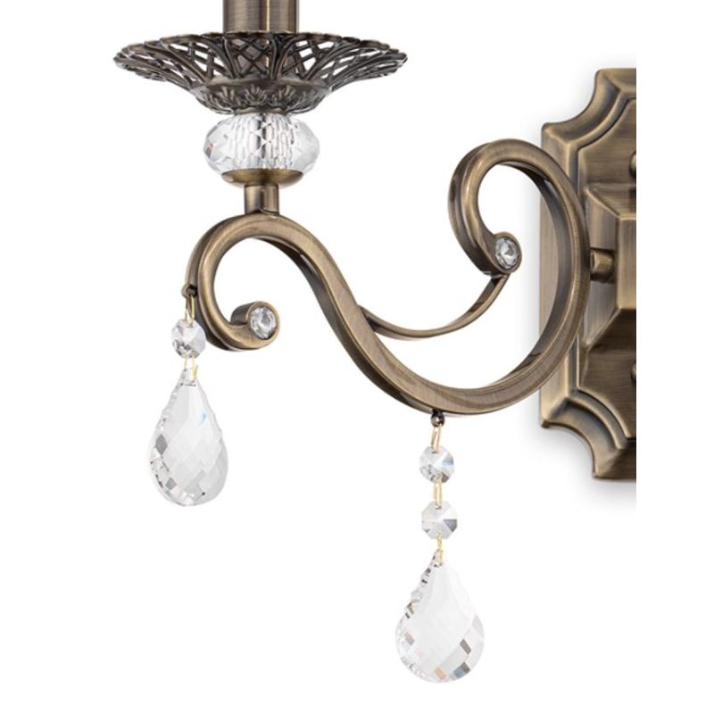 GRACE APPLIQUE 2 LUCI IN METALLO FINITURA BRONZO STILE CLASSICO CON LAMPADINE A VISTRA ATTACCO E14