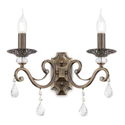 GRACE APPLIQUE 2 LUCI IN METALLO FINITURA BRONZO STILE CLASSICO CON LAMPADINE A VISTRA ATTACCO E14