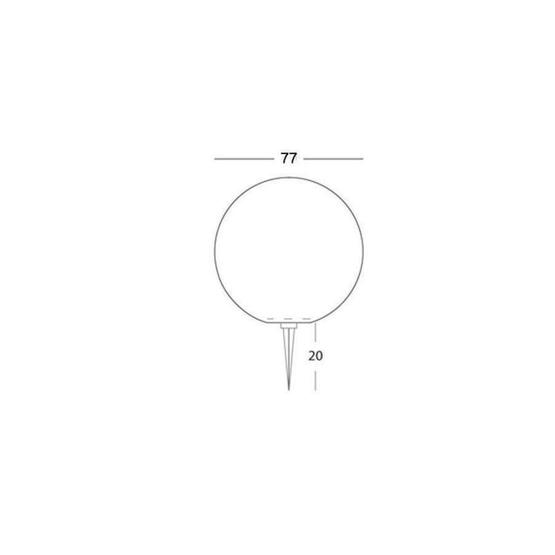 BALL D77 LAMPADA DA GIARDINO A SFERA IP54 RESINA BIANCA CON PICCHETTO MODERNA DI SOVIL Sovil - Cristalensi Shop Online