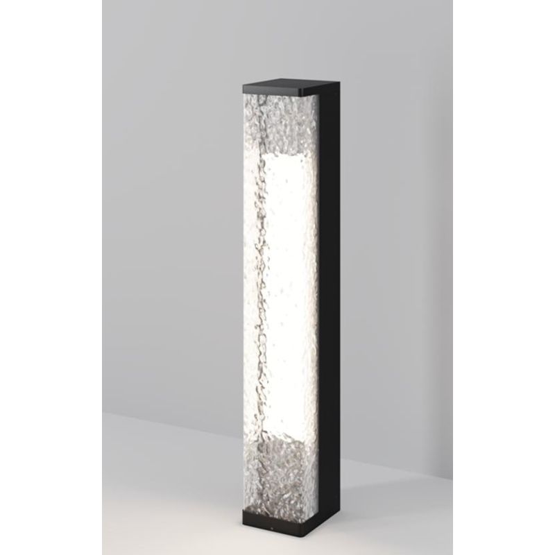 FLOEVA PALO DA ESTERNO A LED IP65 LUCE 3000K IN METALLO NERO E ACRILICO 2 MISURE LUCE DIFFUSA DESIGN MODERNO