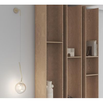 L-LINE APPLIQUE MODERNA E ORIGINALE METALLO SABBIA CON VETRO AMBRA LAMPADINA ATTACCO E27