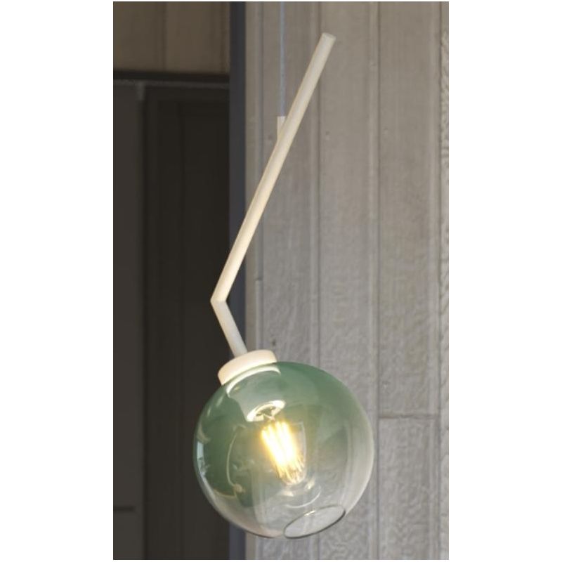 L-LINE SOSPENSIONE SINGOLA ORIGINALE E MODERNA METALLO SABBIA CON VETRO VERDE LAMPADINA ATTACCO E27