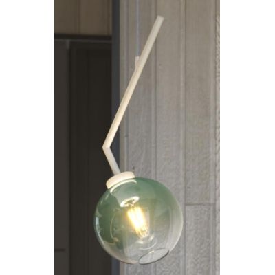 L-LINE SOSPENSIONE SINGOLA ORIGINALE E MODERNA METALLO SABBIA CON VETRO VERDE LAMPADINA ATTACCO E27