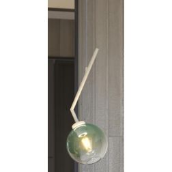 L-LINE SOSPENSIONE SINGOLA ORIGINALE E MODERNA METALLO SABBIA CON VETRO VERDE LAMPADINA ATTACCO E27