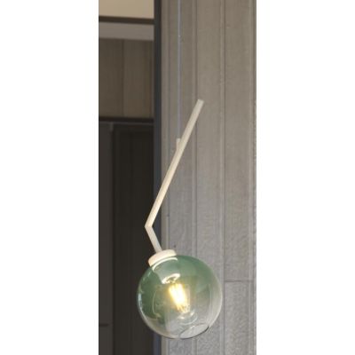 L-LINE SOSPENSIONE SINGOLA ORIGINALE E MODERNA METALLO SABBIA CON VETRO VERDE LAMPADINA ATTACCO E27