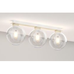 L-LINE PLAFONIERA RETTANGOLARE 3 LUCI SABBIA CON VETRI TRASPARENTI MODERNA CON LAMPADINE E27