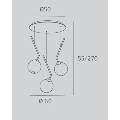 L-LINE SOSPENSIONE ROTONDA 3 LUCI SABBIA CON VETRI VERDI LAMPADINE E27 ORIGINALE E MODERNA