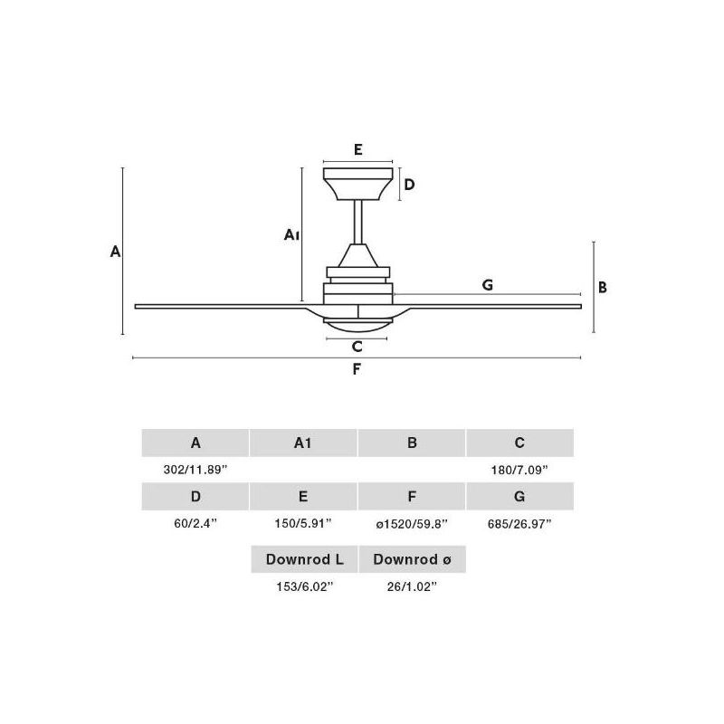 ALO L VENTILATORE DA SOFFITTO D152 CM LUCE LED 20W 2 COLORI 3 PALE E TELECOMANDO INCLUSO FARO VENTILATORI - Cristalensi Shop Onl