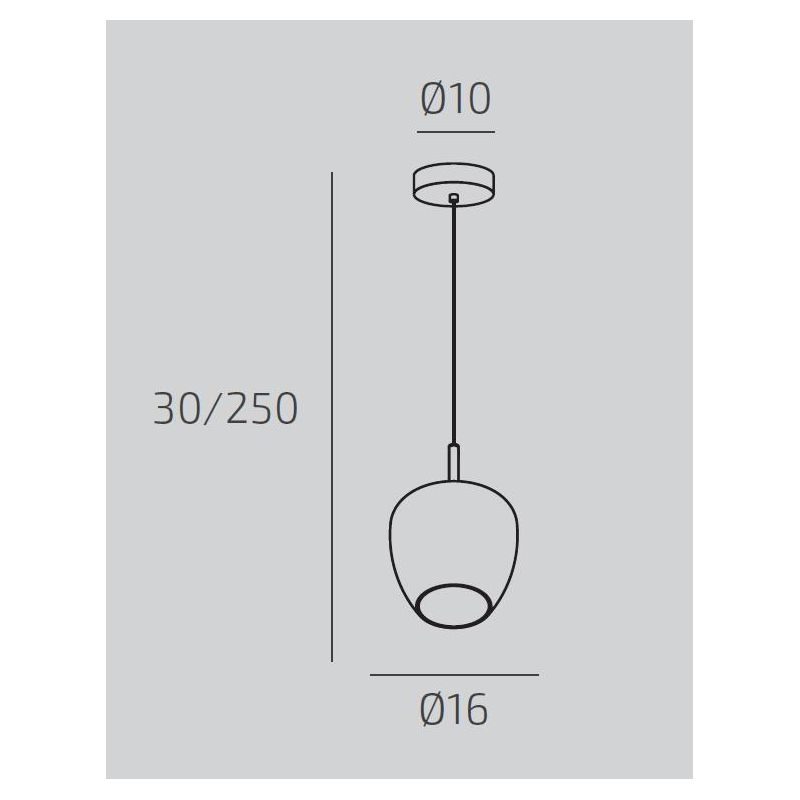 KYLIE SOSPENSIONE SINGOLA D16 CM CON DIFFUSORE DI VETRO IN 5 COLORI LAMPADINA ATTACCO GX53 MODERNA