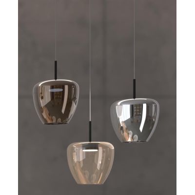 KYLIE SOSPENSIONE SINGOLA D24 CM CON DIFFUSORE DI VETRO IN 3 COLORI LAMPADINA ATTACCO GX53 MODERNA