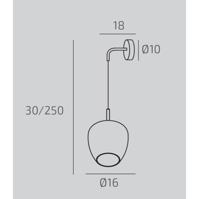 KYLIE LAMPADA DA PARETE MODERNA CON DIFFUSORE DI VETRO IN 5 COLORI D16 CM CON LAMPADINA ATTACCO GX53