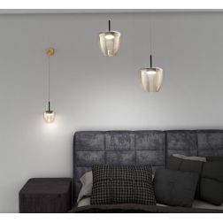 KYLIE LAMPADA DA PARETE MODERNA CON DIFFUSORE DI VETRO IN 5 COLORI D16 CM CON LAMPADINA ATTACCO GX53 2