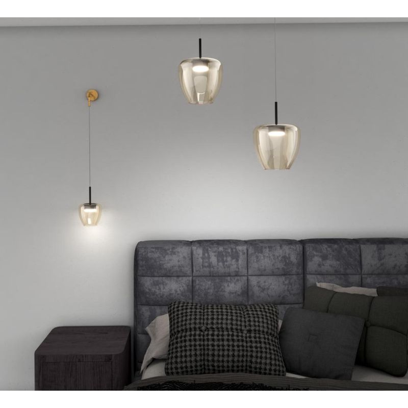 KYLIE LAMPADA DA PARETE MODERNA CON DIFFUSORE DI VETRO IN 5 COLORI D16 CM CON LAMPADINA ATTACCO GX53