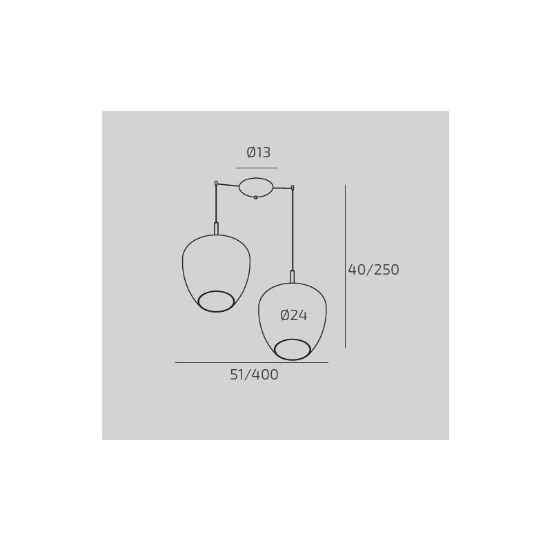 KYLIE SOSPENSIONE 2 LUCI CON DECENTRO OTTONE CON DIFFUSORI IN VETRO AMBRA LAMPADINE ATTACCO GX53 MODERNA