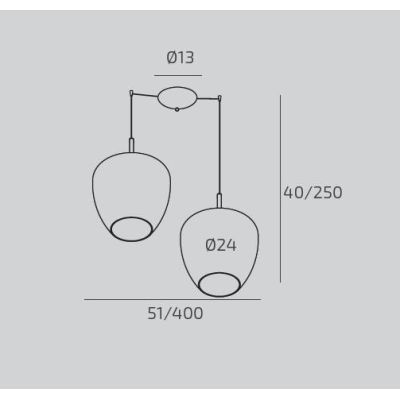 KYLIE SOSPENSIONE 2 LUCI CON DECENTRO OTTONE CON DIFFUSORI IN VETRO AMBRA LAMPADINE ATTACCO GX53 MODERNA