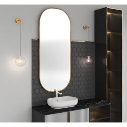 IRIS LAMPADA DA PARETE OTTONE CON SFERA IN VETRO IRIDESCENTE D20 CM LAMPADINA ATTACCO E27 DESIGN MODERNO 2