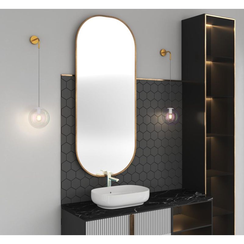 IRIS LAMPADA DA PARETE OTTONE CON SFERA IN VETRO IRIDESCENTE D20 CM LAMPADINA ATTACCO E27 DESIGN MODERNO