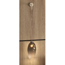 TIDE LAMPADA DA PARETE SABBIA CON DIFFUSORE DI VETRO RIGATO AMBRA E BRONZO LAMPADINA ATTACCO E27 MODERNA