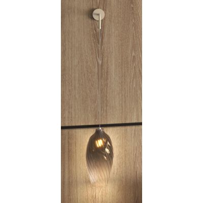 TIDE LAMPADA DA PARETE SABBIA CON DIFFUSORE DI VETRO RIGATO AMBRA E BRONZO LAMPADINA ATTACCO E27 MODERNA