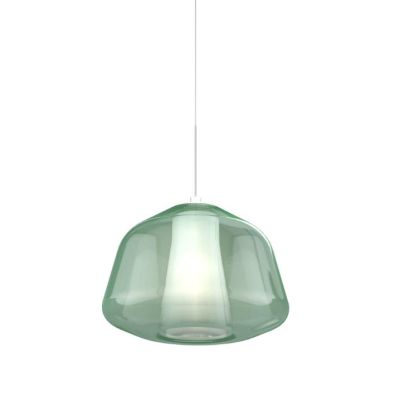 DOUBLE SKIN ALPHA SOSPENSIONE SINGOLA CON DIFFUSORE DI VETRO IN 3 COLORI LAMPADINA ATTACCO E27 MODERNA