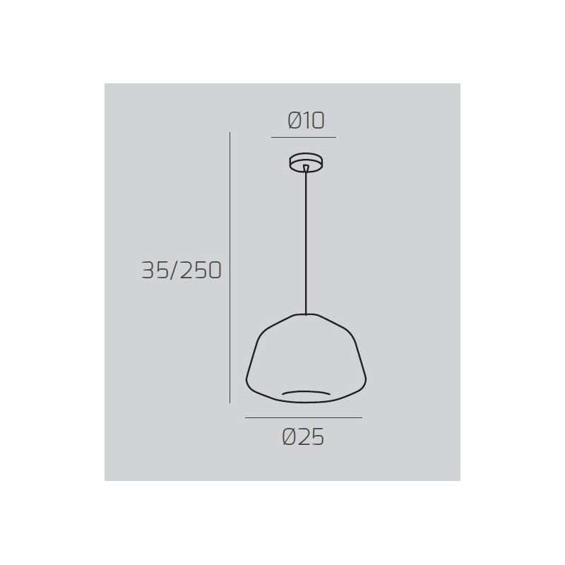 DOUBLE SKIN ALPHA SOSPENSIONE SINGOLA CON DIFFUSORE DI VETRO IN 3 COLORI LAMPADINA ATTACCO E27 MODERNA