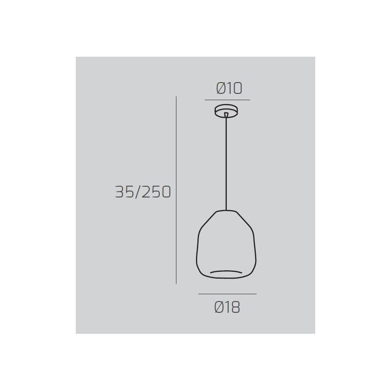 DOUBLE SKIN BETA SOSPENSIONE SINGOLA CON DIFFUSORE DI VETRO IN 3 COLORI LAMPADINA ATTACCO E27 MODERNA