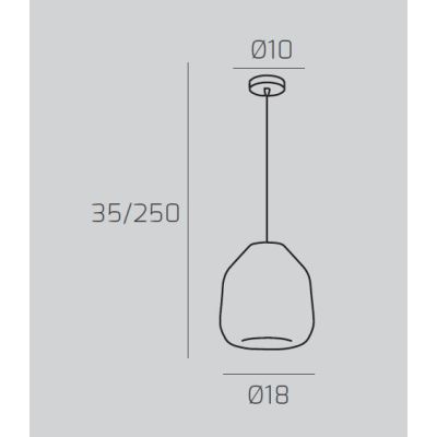 DOUBLE SKIN BETA SOSPENSIONE SINGOLA CON DIFFUSORE DI VETRO IN 3 COLORI LAMPADINA ATTACCO E27 MODERNA